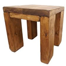 Solid Wood Side Table Reclaimed Timber