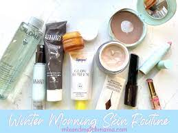 winter morning skin routine mix