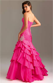 Sexy Strapless Fuchsia Pink Mermaid Prom Pageant Evening Gown Dress Night Moves