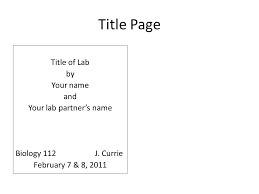 Lab Cover Page Format So How Do I Make 1010 On My Lab Report Ppt