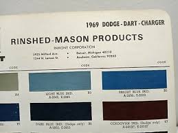 1969 Dodge Dart Charger Paint Chip