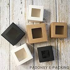 These boxes make great gift boxes, as well as cookie boxes. Wholesale 50pcs Kraft Paper Box Transparent Pvc Window Soap Boxes Jewelry Gift Packaging Box Wedding Favors Candy Box Amazon Co Uk Home Kitchen