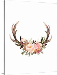 Fl Antlers Wall Art Canvas Prints