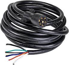 Round 1 1/4 diameter metal connector allows 1 or 2 additional wiring and lighting functions such as back up lights, auxiliary 12v power or electric brakes. Amazon Com Online Led Store 16ft 7 Pin Trailer Plug Cord Wire Cable 7 Way Trailer Wiring Harness Brake Light Control 10 14awg 7 Prong Trailer Light Wiring Connector For Rv Automotive