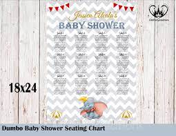 If this is not her first child her other children should sit with her. Dumbo Baby Shower Seating Chart Baby Shower Seating Chart Pdf Digita Cmpartycreations