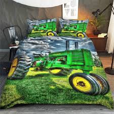 bedding green tractor bedding set