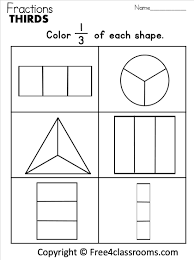 free fractions worksheet color one