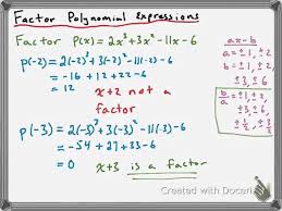 Factoring Polynomial Expressions Of