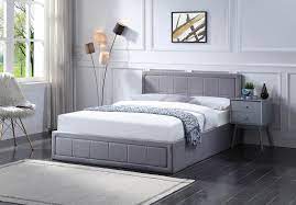 small double ottoman storage bed grey