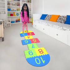 multicolor toy park hopscotch playmat