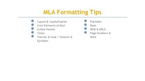 Mla 8th Edition Citation Formating Tips