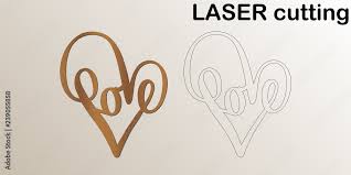 cut laser letters for interior heart