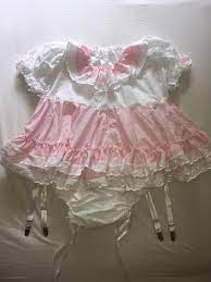 Sale ALL Sizes ABDL Adult Baby Sissy Short Romper Dress in Pink and White  Broderie Anglais Cosplay Nappy Ddlg Cd - Etsy