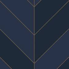 Gold Lines Chevron Navy L And Stick