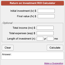 Return On Investment Roi Calculator