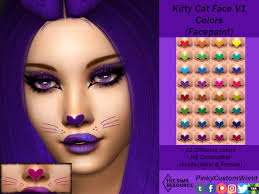 kitty cat face v1 colors facepaint