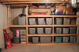 unfinished basement storage