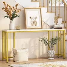 White Gold Extra Long Console Table