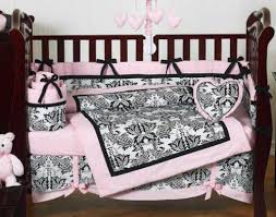 Pink And Black Damask Baby Shower