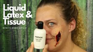 step up your costume game this season with splashes spills liquid latex face and body paint pliment that terrifying zombie or mummy