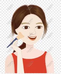 hand drawn cartoon lady makeup vector
