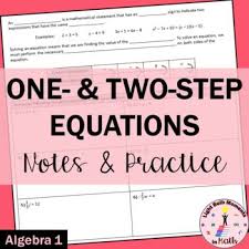 One And Two Step Equations Notes And