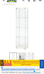 Ikea Detolf Glass Door Cabinet White