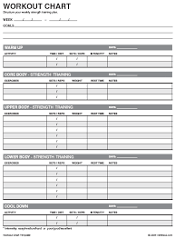 Free Workout Chart Printable Weight Lifting Chart Template