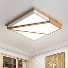 Unique Squared Flush Mount Ceiling Lights Modern Wood And Acrylic Ceiling Fixture With White Warm Natural Lighting Beautifulhalo Com