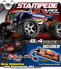 Stampede Vxl 65 Mph Brushless Rtr W 2 4ghz Radio Battery 1 10 Monster Truck Colors May Vary