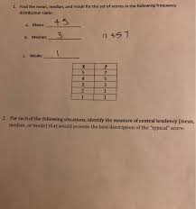 solved 1 find the mean an and