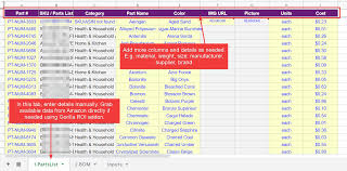materials template spreadsheet