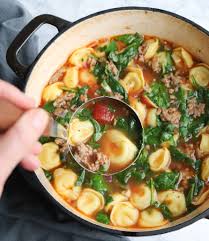 sausage spinach and tortellini soup