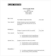 Fill In The Blank Resume Free Simple Resume Format