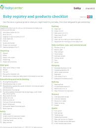 Baby Registry And Products Checklist Download For Excel
