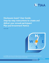Disclosure Assist User Guide Tiaa Cref Manualzz Com