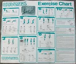 Universal Gym Equipment Exercise Chart Poster Centurion On