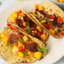 blackened rockfish tacos with mango