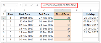 calculate days between dates in excel