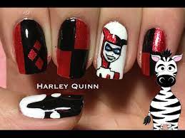 harley quinn nail art design tutorial