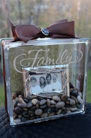 Clear Glass Block With Family Pic