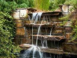 tranquil waterfall garden walls