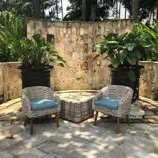 Rattan Garden Bistro Set 2 Chairs