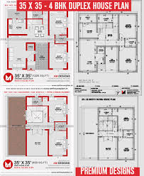 35 X 35 Best 4bhk Duplex House Plan