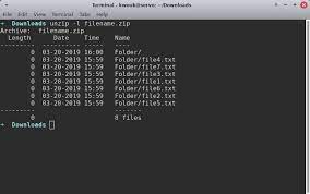how to extract zip files in linux