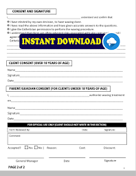 printable waxing consent form template