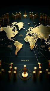 education gold world map chart