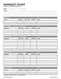 18 printable workout chart forms and