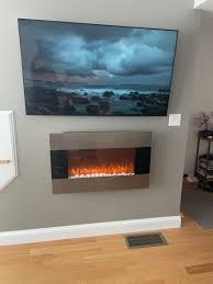 36 Stainless Electric Fireplace With