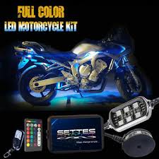 14pc Led Motorcycle Under Glow Neon Pod Light Kit Multi Color Led W Brake Mode Ebay